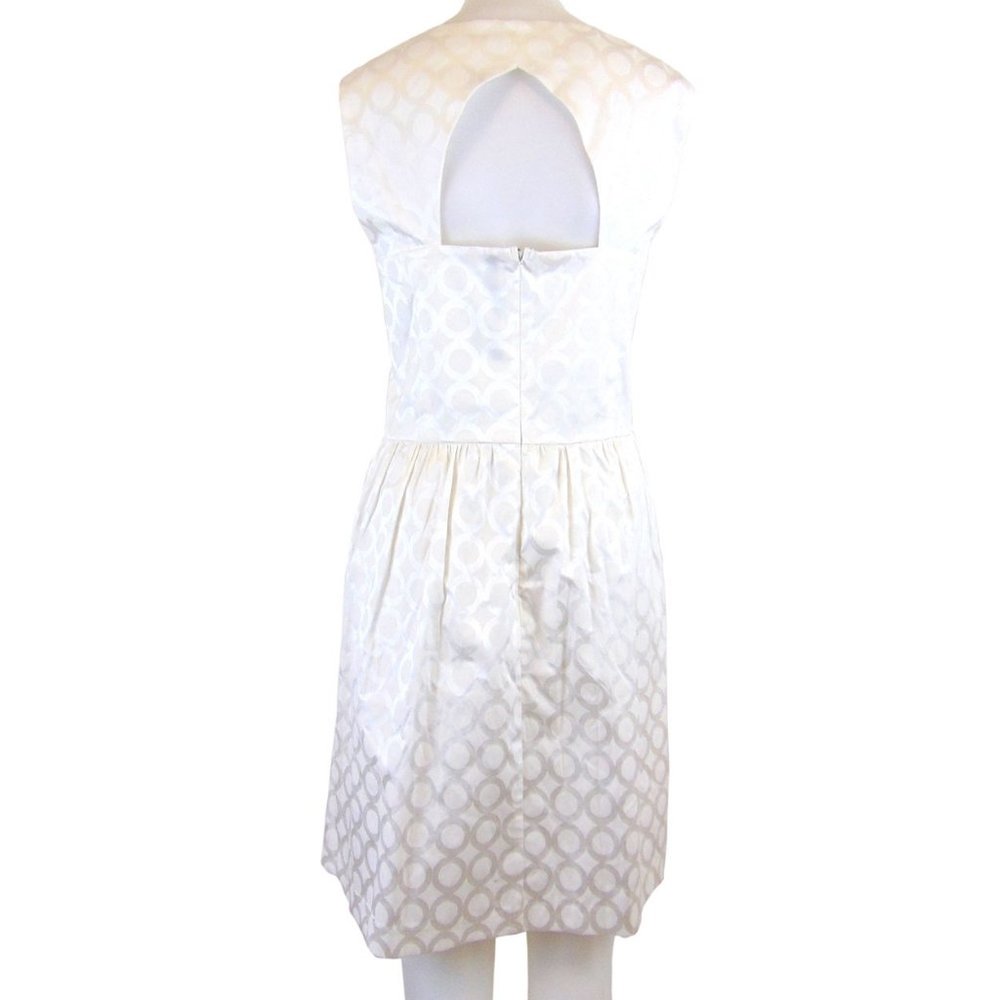 Kensie Ivory Shiny Circle Pattern Open Back Dress